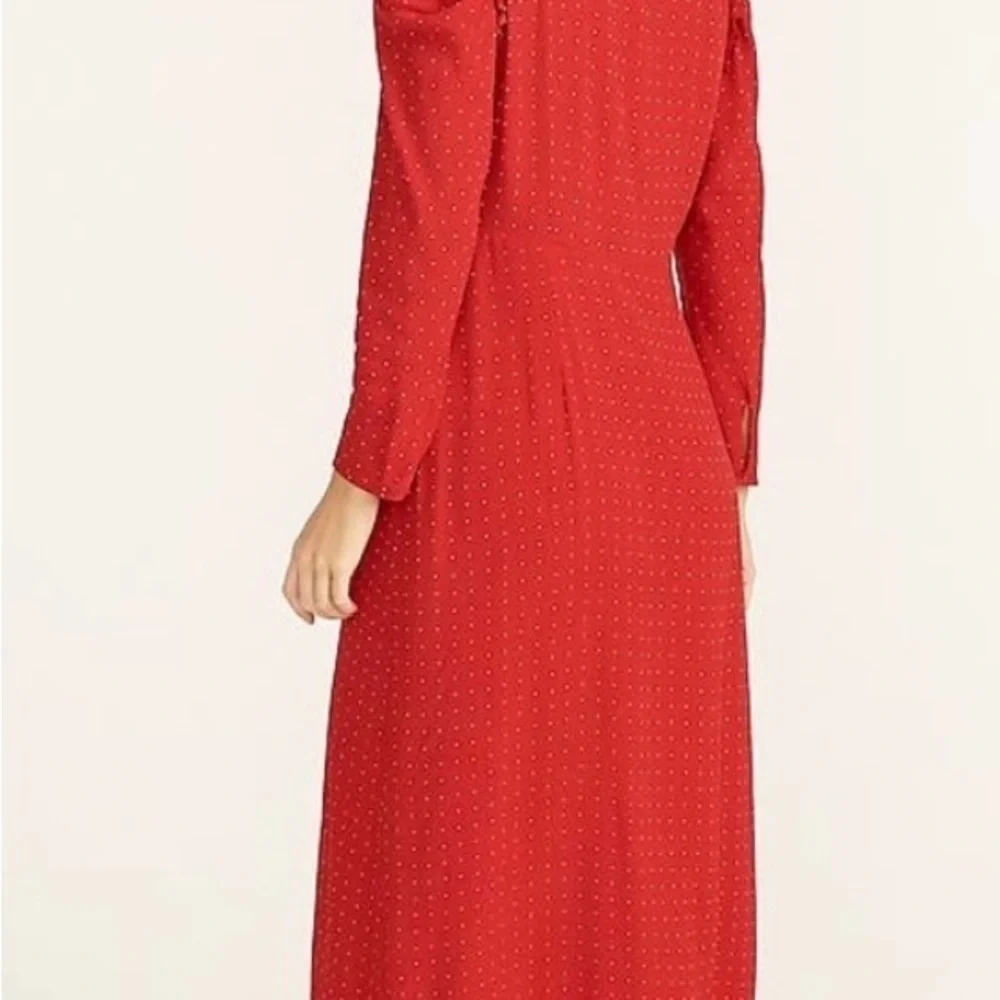 J Crew red /white polka dot drapey puff-sleeve dress SZ 10 NWT